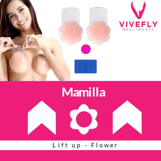 Zelfklevende Herbruikbare Tepelhoedje Push up Flower Double Pack - Vivefly Healthcare